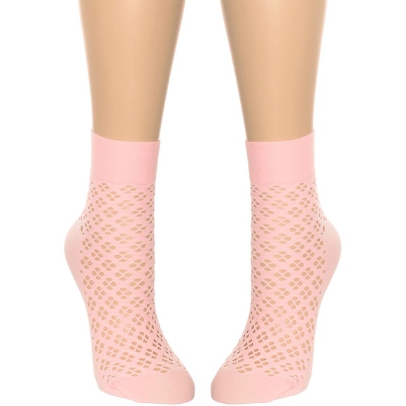 K. Bell Accessories - NEW Pretty in Pink Perforated Net Ankle Socks